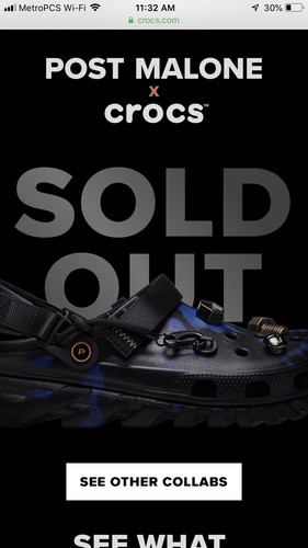 post malone crocs size 6